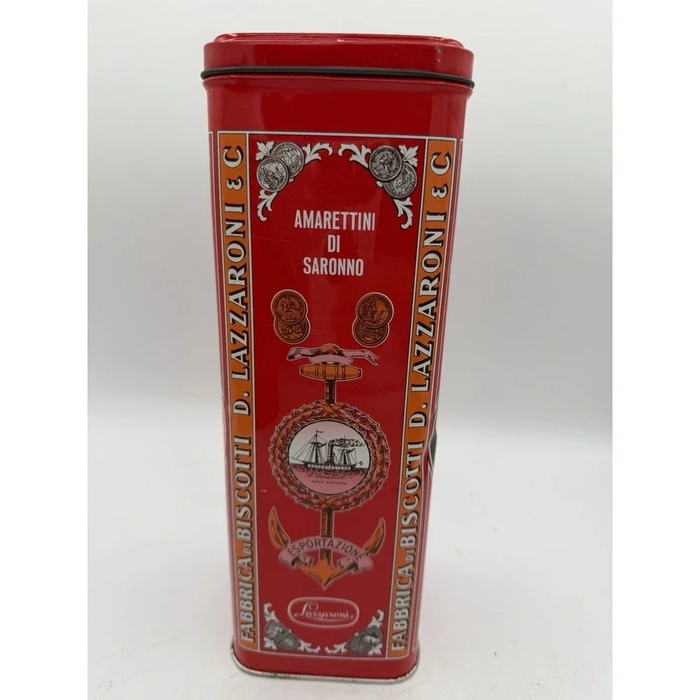 🍪 Lazzaroni Amarettini Di Saronno Collectible Tin – EMPTY Decorative Tin 🍪‎